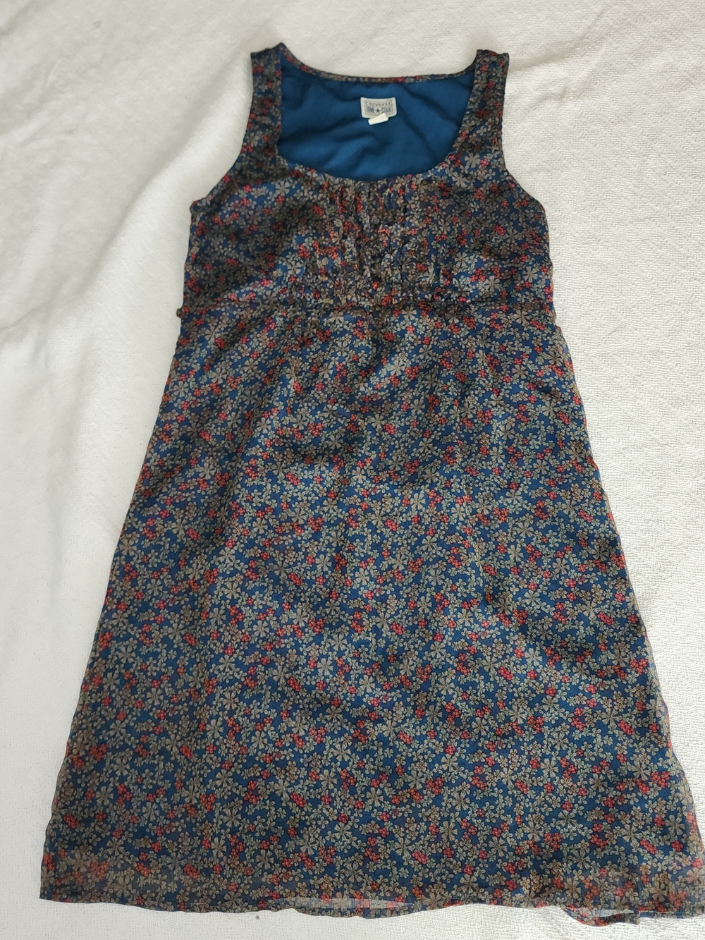 CONVERSE ONE STAR Vintage Y2K Floral Mini Dress - Boho Grunge